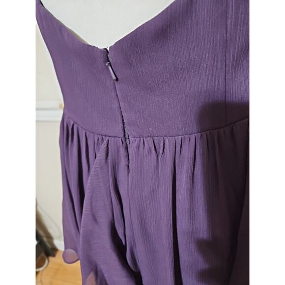 White by Vera Wang Formal Gown Sz. 6 Amethyst Ruffles Lining Floor Length Bridal - Picture 13 of 16